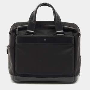 Montblanc Black Nylon and Leather Nightflight Briefcase