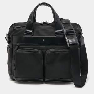 Montblanc Black Nylon and Leather Nightflight Document Case