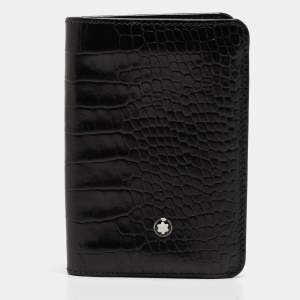 Montblanc Dark Brown Ostrich Leg Leather Business Card Holder