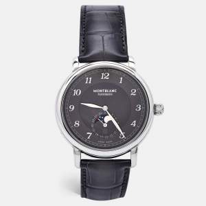 Montblanc Slate Grey Stainless Steel Sfumato Alligator Leather Star Legacy 118518 Men's Wristwatch 42 mm