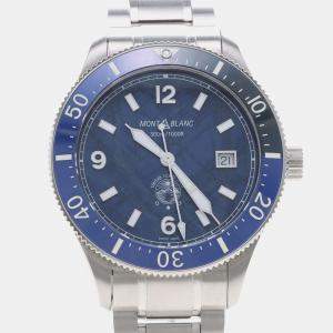 Pre Owned Montblanc 1858 Iced Sea 129369 Automatic Stainless Steel Men's Wristwatch 42 mm