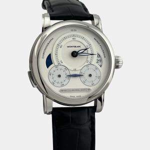 Pre Owned Montblanc Nicolas Rieussec 111012 Automatic White Dial Stainless Steel Men's Wristwatch 43 mm