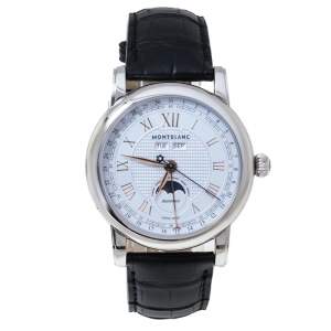 Montblanc Silver Stainless Steel Star Quantiéme Complet 7241 Men's Wristwatch 42 mm