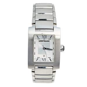 Montblanc Silver Stainless Steel Profile 7048 Men's Wristwatch 28 mm