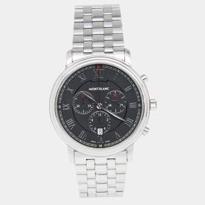 Montblanc Black Stainless Steel Tradition 7374 Men's Wristwatch 42 mm