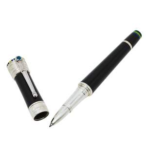 Montegrappa Black PELÉ P10 Limited Edition Black Resin Sterling Silver Fineliner Pen