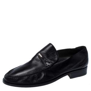 Moreschi Black Leather Wide Loafers Size 41