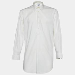 Moschino Cheap and Chic White Cotton Half Placket Dress Shirt XL