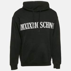 Moschino Couture Black Embroidered Cotton Hoodie M