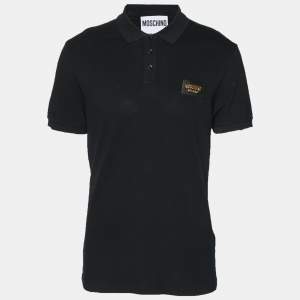 Pre Owned تي شيرتات موسكينو كوتور بيكيه أسود مقاس كبير جداً (إكس لارج)