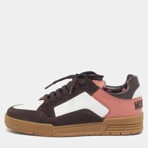 مملوكة مسبقًا Moschino Panelled Size 42 Multicolor Leather and Suede Lace Up Sneakers