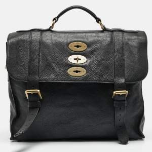 Mulberry Black Leather Ted Convertible Messenger Bag