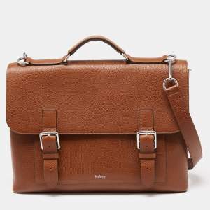 Mulberry Brown Grained Leather Chiltern Briefcase