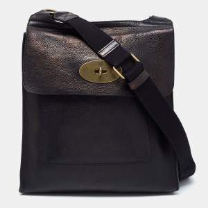 Mulberry Black Leather Antony Messenger Bag