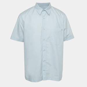 Pre Owned Nanushka Blue Cotton Short Sleeve Shirt L