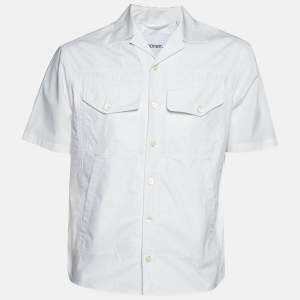 Neil Barrett White Cotton Boxy Fit Short Sleeve Shirt S