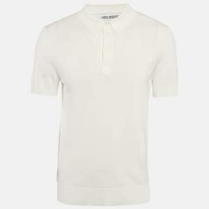Neil Barrett White Jersey Polo T-Shirt L
