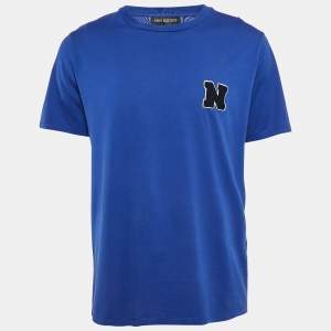 Neil Barrett Blue N Applique Jersey Crewneck T-Shirt L