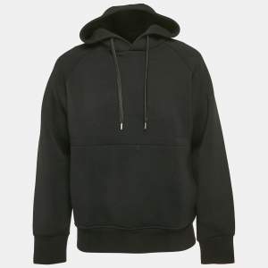 Neil Barrett Black Lighting Print Knit Hooded Sweatshirt M