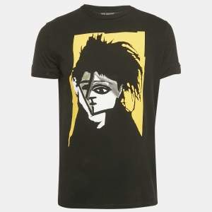 Pre Owned Neil Barrett Black Picasso Print Cotton Crew Neck T-Shirt S