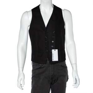Neil Barrett Black Cotton & Linen Sleeveless Vest M