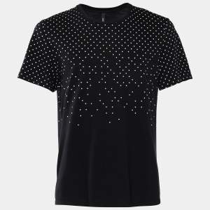 Neil Barrett Black Dot Print Cotton Slim Fit T-Shirt L