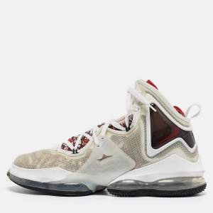 Nike LeBron White Mesh and Rubber 19 Sketch Sneakers Size 47.5