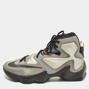 Pre Owned Nike LeBron Size 45 Grey Mesh High Top Sneakers