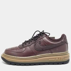 Nike Air Force 1 Burgundy Leather Air Force 1 Low Luxe Brown Basalt Sneakers Size 40.5