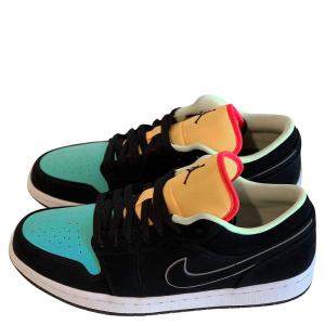 Nike Jordan 1 Low Black Aurora Green Laser Orange Size 41