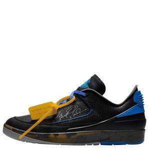 Nike Jordan 2 Retro Low Off White Black Blue Sneakers Size US 11 (EU 45)