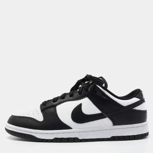 Nike Dunk Black/White Leather Low Top Sneakers Size 44