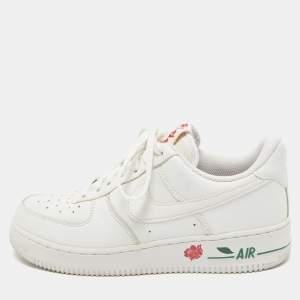 Nike White Leather Dunk Low Lace Up Sneakers Size 40