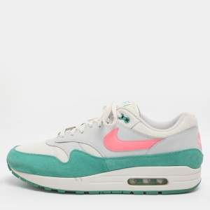 مملوكة مسبقًا Nike Air Max 1 Watermelon Size 45 Green/White Mesh and Suede Low Top Sneakers