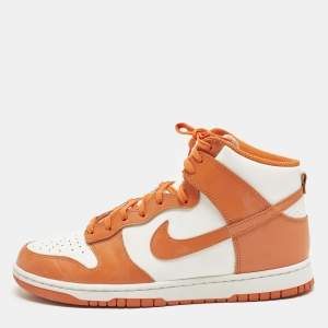 مملوكة مسبقًا Nike Dunk High Syracuse Size 45 Orange/White Leather High Top Sneakers