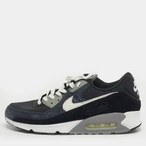 مملوكة مسبقًا Nike Air Max 90 PRM Off Noir Size 45 Multicolor Suede and Canvas Low Top Sneakers