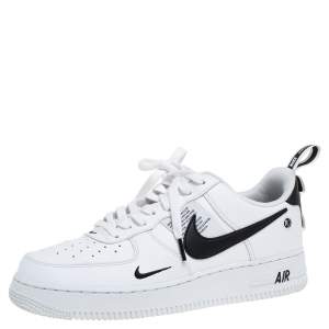 Nike Air Force One White Leather Utility Low Top Sneakers Size 42.5