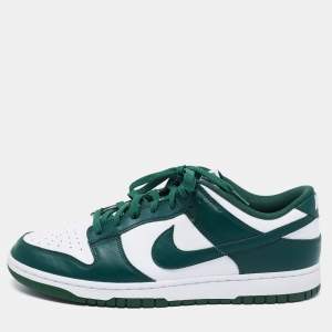 Nike Green Leather Dunk Low Top Sneakers Size 47 