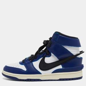 Nike x Ambush Blue/White Leather Dunk High Deep Royal Sneakers Size 42