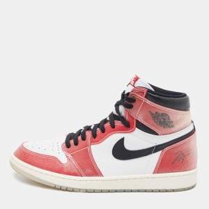 Nike Air Jordan Red/White Leather Jordan 1 Retro High Trophy Room Chicago Sneakers Size 47