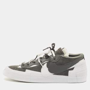 مملوكة مسبقًا Nike x Sacai Blazer Iron Grey Size 45 Grey/White Suede and Leather Low Top Sneakers