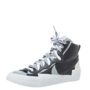Nike x Sacai Black/Grey Leather High Top Sneakers Size 42.5