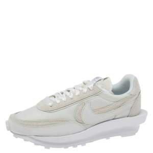 Nike x Sacai White Suede and Nylon LD Waffle Sneakers Size 42.5