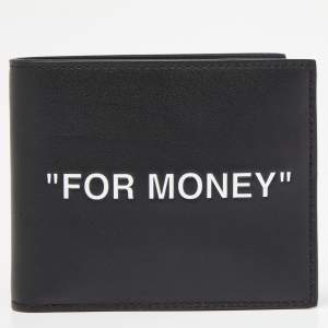 Off White Black/White Leather "For Money" Bifold Wallet