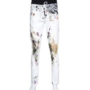 Off-White White Paint Splatter Denim Slim Fit Jeans M