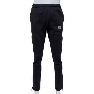 Off-White Black Knit Zipper Hem Detail Slim Fit Track Pants M