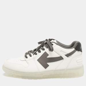 Off-White White/Grey Leather Out of Office Low Top Sneakers Size 45