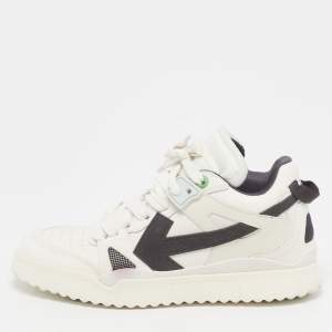 Pre Owned Off-White Midtop Sponge Size 42 White Leather Lace Up Sneakers
