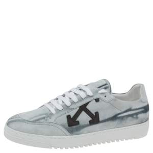 Off-White Grey Suede Low Top Sneakers Size 42