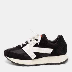 Off-White Black Suede And Leather  Runner Arrow Sneakers Size 40